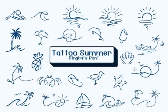Tattoo Summer by Ketsarin — Dingbats Font
