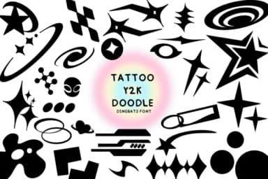 Tattoo Y2k Doodle by Bee Piyanuch — Dingbats Font — thumbnail 1