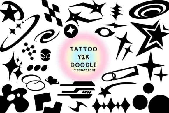 Tattoo Y2k Doodle by Bee Piyanuch — Dingbats Font