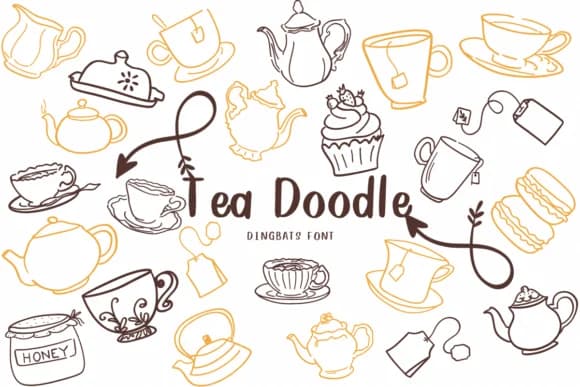 Tea Doodle by CHANOK — Dingbats Font