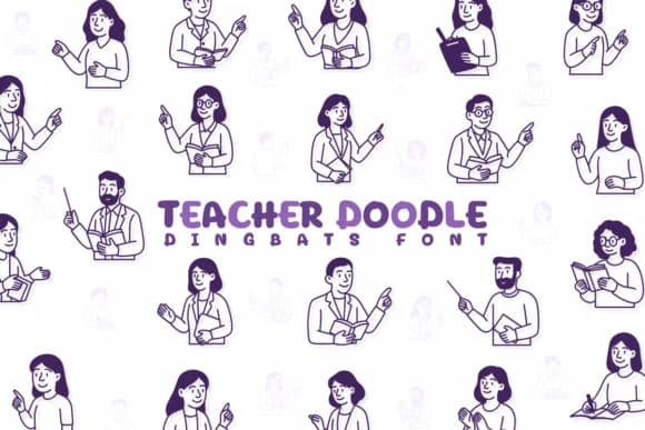 Teacher Doodle by Chonada — Dingbats Font