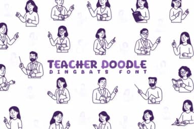 Teacher Doodle by Chonada — Dingbats Font — thumbnail 1