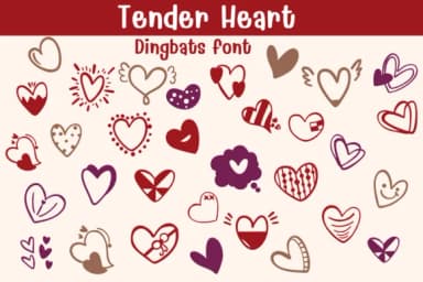 Tender Heart by Sontaya — Dingbats Font — thumbnail 1