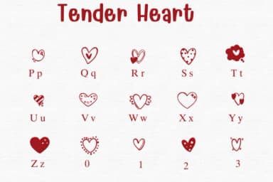 Tender Heart by Sontaya — Dingbats Font — thumbnail 3