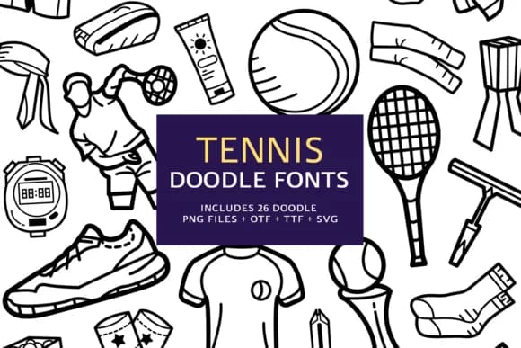 Tennis Doodle by digitalplannerland — Dingbats Font