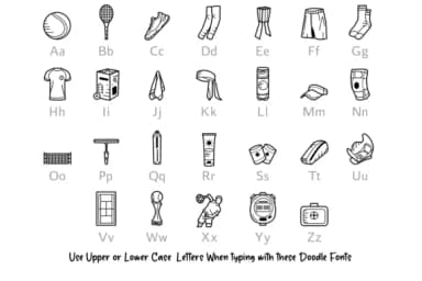 Tennis Doodle by digitalplannerland — Dingbats Font — thumbnail 2