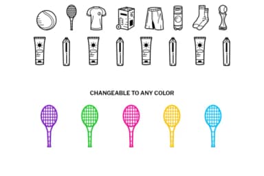 Tennis Doodle by digitalplannerland — Dingbats Font — thumbnail 3