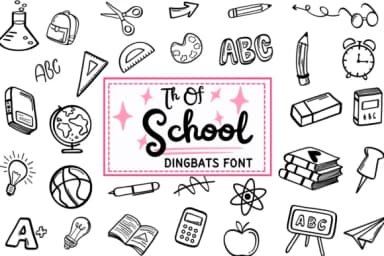 Th of School by PraewDesigns — Dingbats Font — thumbnail 1