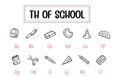 Th of School by PraewDesigns — Dingbats Font — thumbnail 2