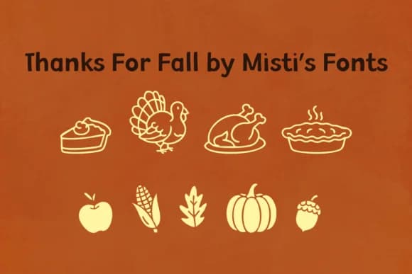 Thanks for Fall by Misti — Dingbats Font