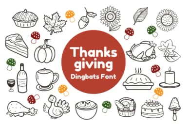 Thanksgiving by Nun Sukhwan — Dingbats Font — thumbnail 1