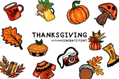 Thanksgiving Autumn by Bee piyanuch — Dingbats Font — thumbnail 1