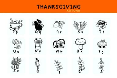 Thanksgiving Autumn by Bee piyanuch — Dingbats Font — thumbnail 3