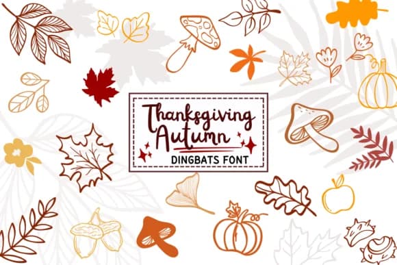 Thanksgiving Autumn by PraewDesigns — Dingbats Font