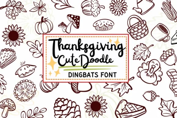 Thanksgiving Cute Doodle by PraewDesigns — Dingbats Font