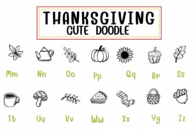 Thanksgiving Cute Doodle by PraewDesigns — Dingbats Font — thumbnail 3