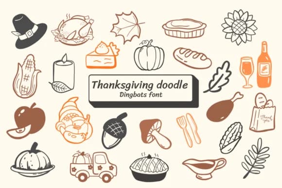 Thanksgiving Doodle by Ketsarin — Dingbats Font