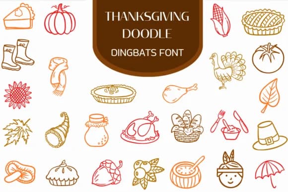 Thanksgiving Doodle by Heartcraft Atelier — Dingbats Font