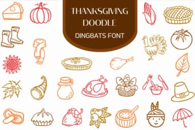 Thanksgiving Doodle by Heartcraft Atelier — Dingbats Font — thumbnail 1