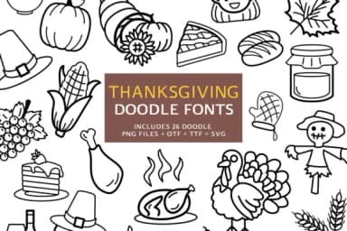 Thanksgiving Doodle by digitalplannerland — Dingbats Font — thumbnail 1