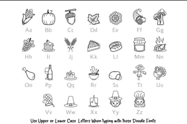 Thanksgiving Doodle by digitalplannerland — Dingbats Font — thumbnail 2