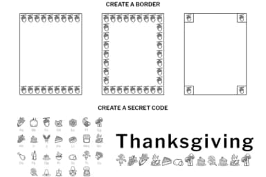 Thanksgiving Doodle by digitalplannerland — Dingbats Font — thumbnail 6