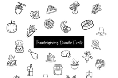 Thanksgiving Doodle by digitalplannerland — Dingbats Font — thumbnail 8