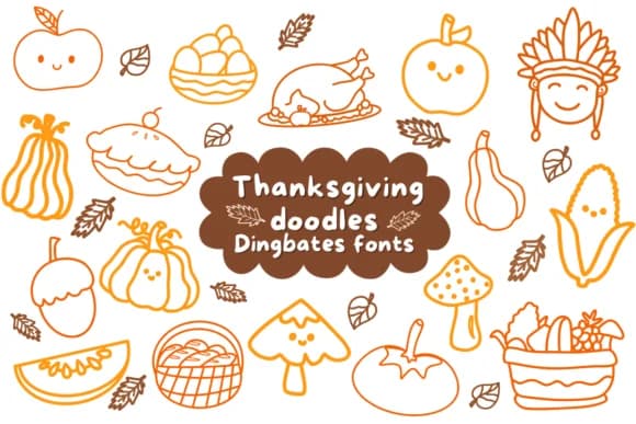 Thanksgiving Doodles by Natchuta — Dingbats Font