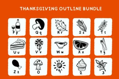 Thanksgiving Outline Bundle by Bee piyanuch — Dingbats Font — thumbnail 8