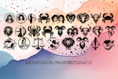 The 12 Signs of the Zodiac by MOMAT THIRTYONE — Dingbats Font — thumbnail 2