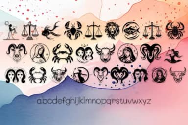 The 12 Signs of the Zodiac by MOMAT THIRTYONE — Dingbats Font — thumbnail 3