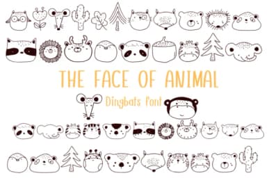 The Face of Animal by Nongyao — Dingbats Font — thumbnail 1