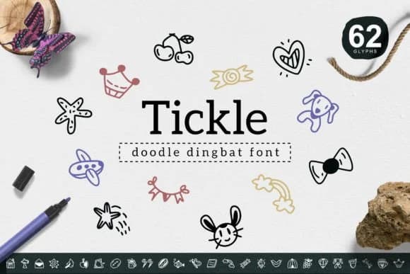 Tickle by YandiDesigns — Dingbats Font