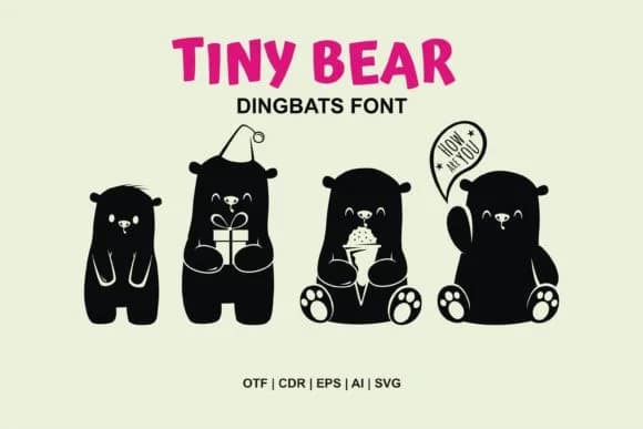 Tiny Bear by Onoborgol — Dingbats Font