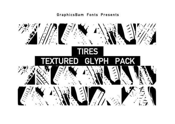 Tires Textured Glyphs by GraphicsBam Fonts — Dingbats Font