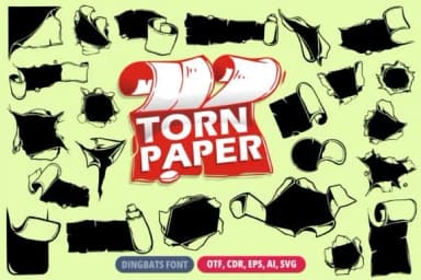 Torn Paper by onoborgol — Dingbats Font — thumbnail 1