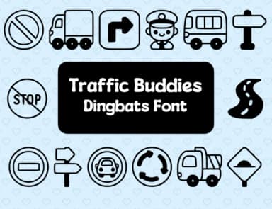 Traffic Buddies by Distiny4919 — Dingbats Font — thumbnail 1