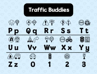 Traffic Buddies by Distiny4919 — Dingbats Font — thumbnail 3