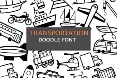 Transportation Doodle by digitalplannerland — Dingbats Font — thumbnail 1