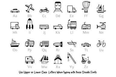 Transportation Doodle by digitalplannerland — Dingbats Font — thumbnail 2