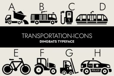 Transportation Icons Dingbats by Minimalistartstudio — Dingbats Font — thumbnail 1