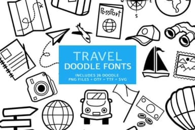 Travel Doodle by digitalplannerland — Dingbats Font — thumbnail 1
