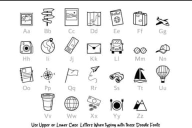 Travel Doodle by digitalplannerland — Dingbats Font — thumbnail 2
