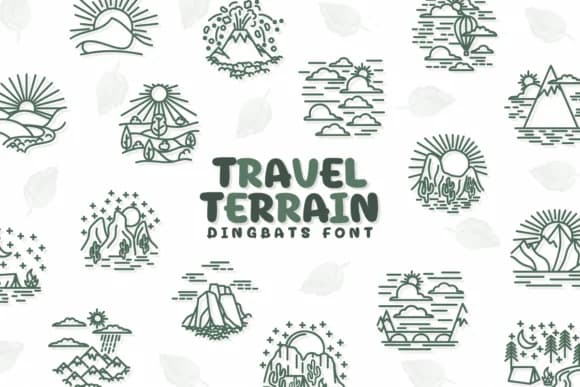 Travel Terrain by Chonada — Dingbats Font