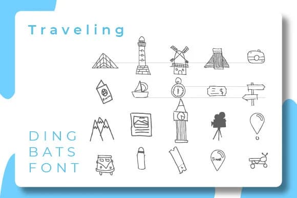Traveling by Ciriative — Dingbats Font