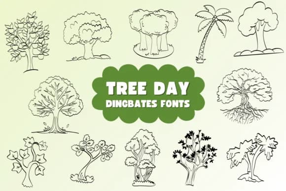 Tree Day by Natchuta — Dingbats Font