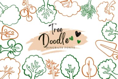 Tree Doodle by Suphitchaya — Dingbats Font — thumbnail 1