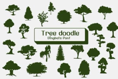 Tree Doodle by Ketsarin — Dingbats Font — thumbnail 1