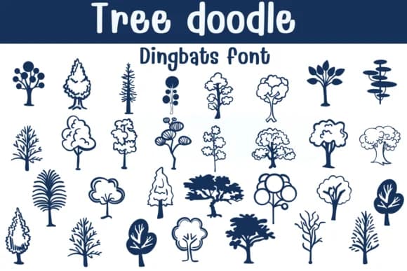 Tree Doodle by Sontaya — Dingbats Font