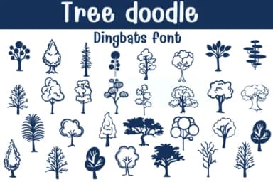 Tree Doodle by Sontaya — Dingbats Font — thumbnail 1